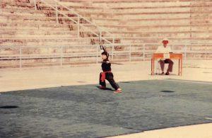 Wu Meiling auf einem Wushu Turnier 1982